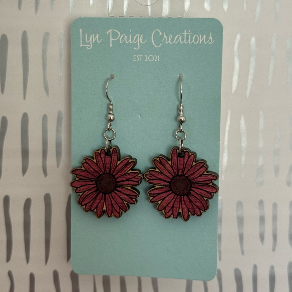 Purple Flower Earrings
